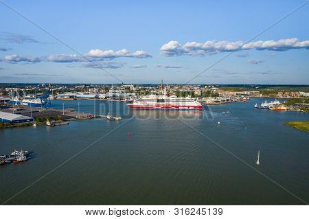 Turku, Finalnd - August 02, 2019: Viking Line. The Ferry From Turku To Stockholm And Alands Inslands
