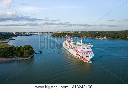 Turku, Finalnd - August 02, 2019: Silja Line. Baltic Princess. The Ferry From Turku To Stockholm And