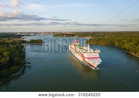 Turku, Finalnd - August 02, 2019: Silja Line. Baltic Princess. The Ferry From Turku To Stockholm And