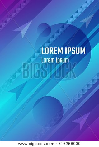 Blue Vertical Space Abstract Background Cover Design. Cover For Brochure Or Annual Report Or Flyer
