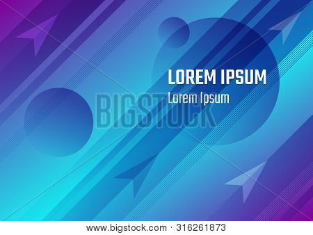 Blue Horizontal Space Abstract Background Cover Design. Cover For Brochure Or Annual Report Or Flyer