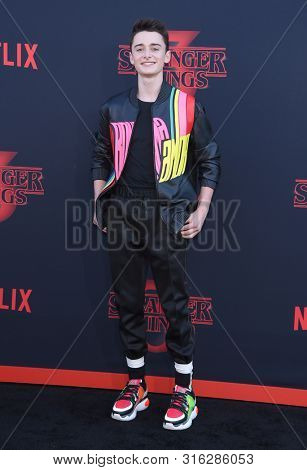 LOS ANGELES - JUN 28:  Noah Schnapp arrives for the Netflix 'Stranger Things' Season 3 Premiere on June 28, 2019 in Santa Monica, CA