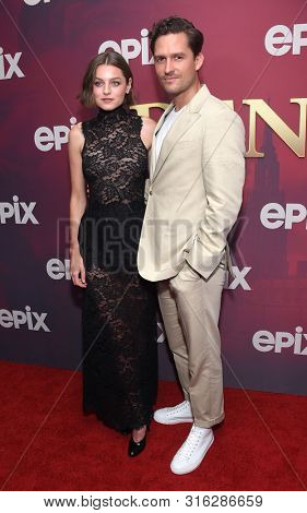 LOS ANGELES - JUL 24:  Emma Corrin and Ben Aldridge arrives for the Epix's 'Pennyworth' Los Angeles Premiere on July 24, 2019 in Hollywood, CA                