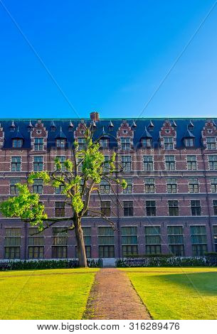 Antwerp, Belgium - April 28, 2019 - The University Of Antwerp (universiteit Antwerpen) Is One Of The