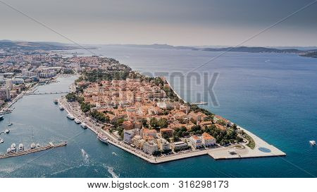 Aerial View Of The Old City Zadar In Croatia