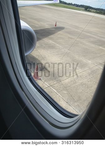 The View On The Plane During Flight Preparation