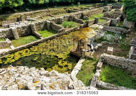 View Of Roman Ruins In Butrint National Park, Albania.