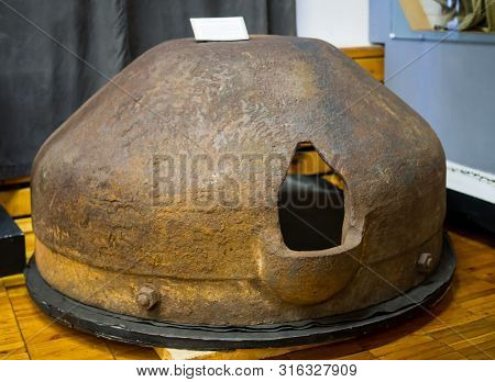Lodeynoe Pole, Russia - March 29, 2019: Shooting Armored Cap