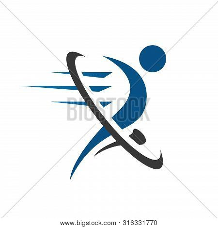 Fitness Abstract Running People Logo Design Vector Elements