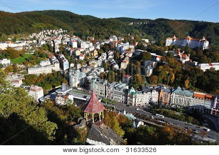 Karlovy vary Panoraması.Çek Cumhuriyeti