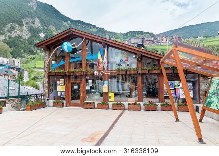 Canillo, Andorra - June 3, 2019: Tourist Information Center In Canillo.