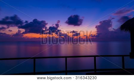 Long Exposure Shot From Deck In Maldives