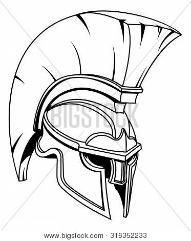 A Spartan, Trojan Or Roman Gladiator Greek Style Warrior Helmet