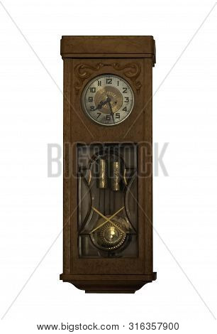 Grandfather Clock In Wooden Case, Europe, Isolated