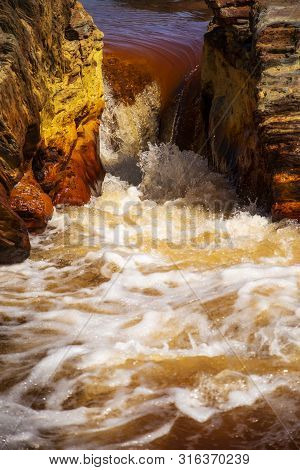 Red Water In Rio Tinto, Huelva