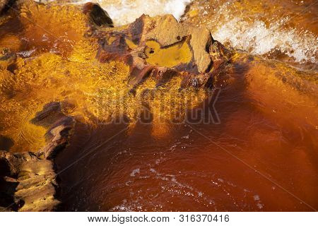 Red Water In Rio Tinto, Huelva
