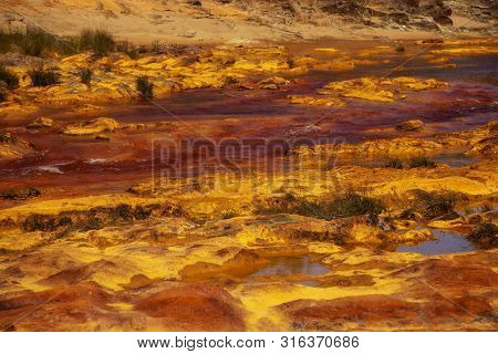 Red Water In Rio Tinto, Huelva