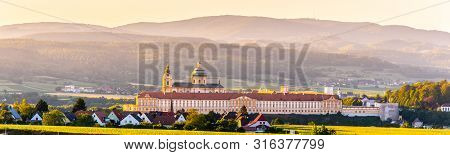 Melk Abbey, German: Stift Melk. Benedictine Abbey Above The Town Of Melk In Lower Austria, Austria