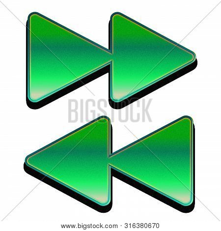 Flexy Next And Previous 3d Symbol With Black Outer Line