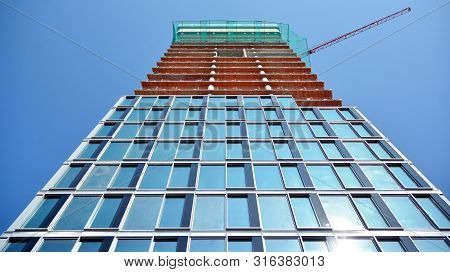 Warsaw, Poland. 9 August 2019. Construction Of The Widok Towers Office Building.