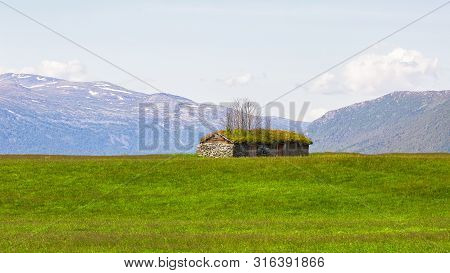 Abandoned Barn In The Mountains In Oppdal, Norway