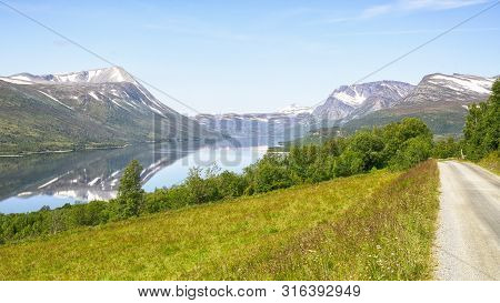 Road To The Norwegian Lake Gjevilvatnet In The Summer