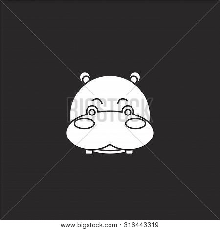 Hippopotamus Icon. Hippopotamus Icon Vector Flat Illustration For Graphic And Web Design Isolated On