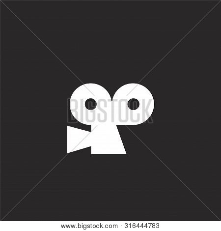Viddler Icon. Viddler Icon Vector Flat Illustration For Graphic And Web Design Isolated On Black Bac