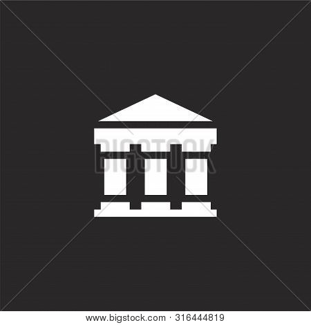 Pantheon Icon. Pantheon Icon Vector Flat Illustration For Graphic And Web Design Isolated On Black B