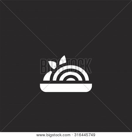 Spaghetti Icon. Spaghetti Icon Vector Flat Illustration For Graphic And Web Design Isolated On Black