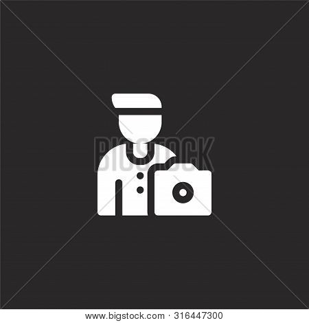Photographer Icon. Photographer Icon Vector Flat Illustration For Graphic And Web Design Isolated On