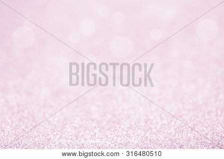 Pink Sparkle Glitter For Vanlentine Day Background.