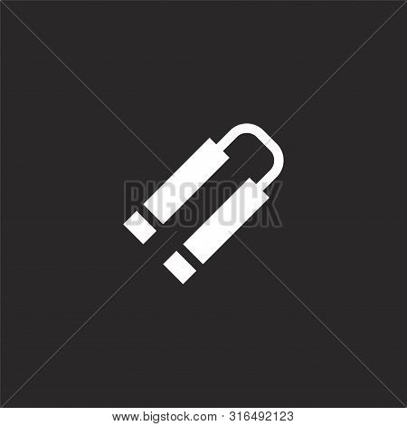 Nunchaku Icon. Nunchaku Icon Vector Flat Illustration For Graphic And Web Design Isolated On Black B