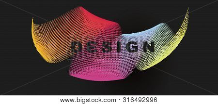 Colorful Lines Twisted Into Circular Shape, Geometric Design Elenent, Abstract Background
