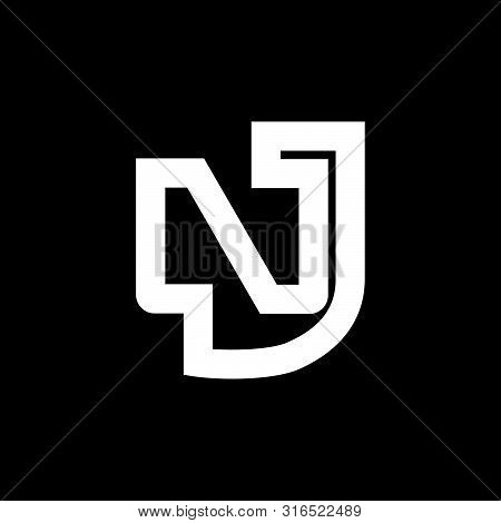 Letter Nj Simple Geometric Line Logo Vector