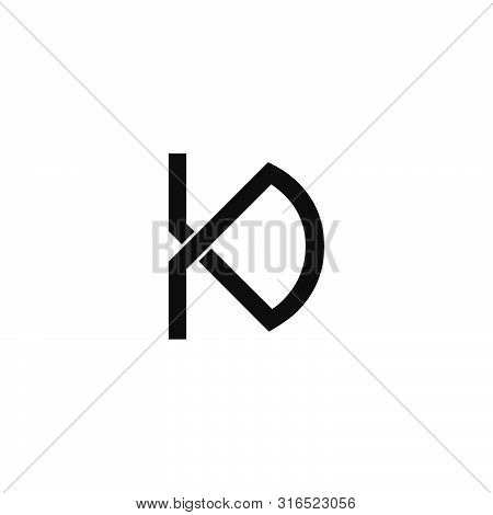 Letter Dk Simple Linked Line Logo Vector