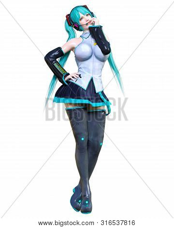 3D Comics Cosplay Anime Girl.
