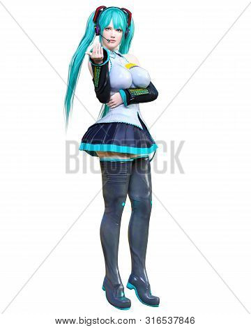 3D Comics Cosplay Anime Girl.
