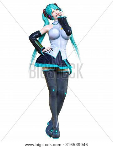 3D Comics Cosplay Anime Girl.