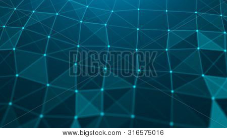 Wave Of Particles. Abstract Blue Technology Background. Science Background. Big Data. Background . P