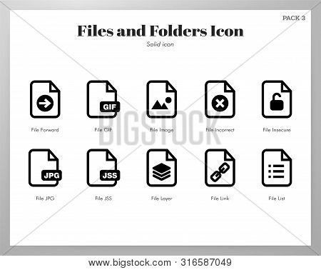 Files And Folders Vector Illustration In Solid Color Design
