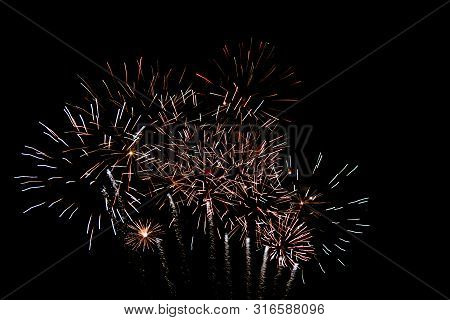 Some Celebration Pyrotechnic Fireworks In The Night