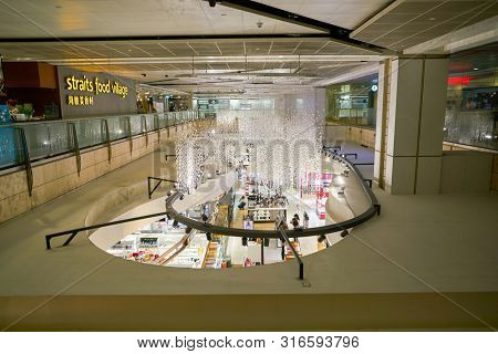 SINGAPORE - CIRCA APRIL, 2019: Cosmetics & Perfumes by The Shilla Duty Free in Changi International Airport. 
