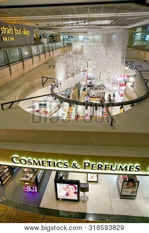 SINGAPORE - CIRCA APRIL, 2019: Cosmetics & Perfumes by The Shilla Duty Free in Changi International Airport. 