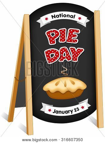 Pie Day, January 23, Tasty American National Holiday, Fresh Baked Sweet Dessert Treat, Red Polka Dot