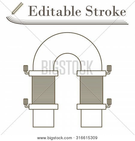 Electric Magnet Icon. Editable Stroke Simple Design. Vector Illustration.
