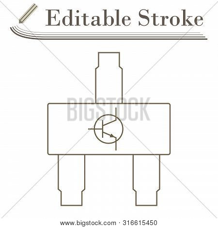 Smd Transistor Icon. Editable Stroke Simple Design. Vector Illustration.