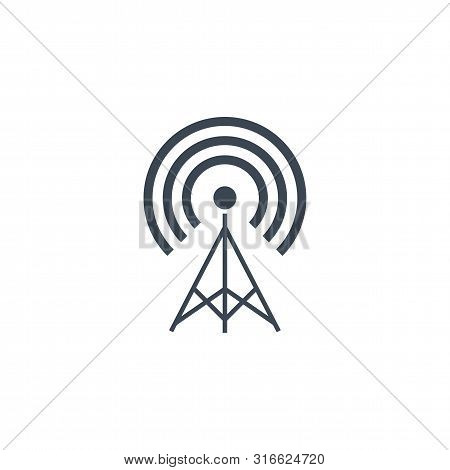 Transmiter Related Vector Glyph Icon. Isolated On White Background. Vector Illustration.
