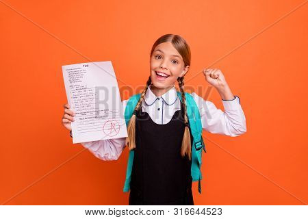 Portrait Of Nice Attractive Charming Cute Smart Clever Cheerful Cheery Successful Glad Pre-teen Girl