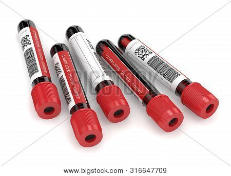 3d Render Of Cbc Blood Tubes Over White Background
